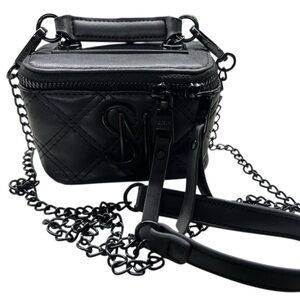 Steve Madden BTeensie black square quilted mini vanity case.